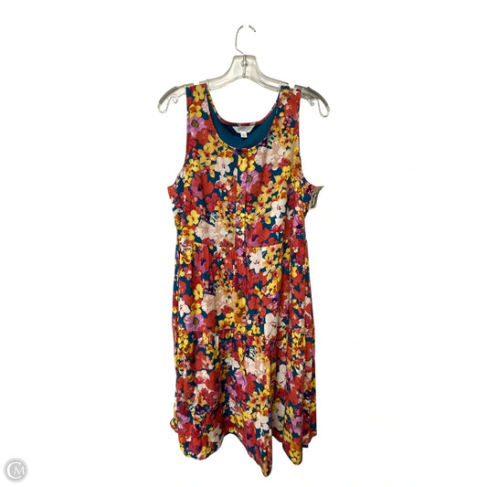 Dress Casual Short By Time And Tru In Floral Print, Size: L