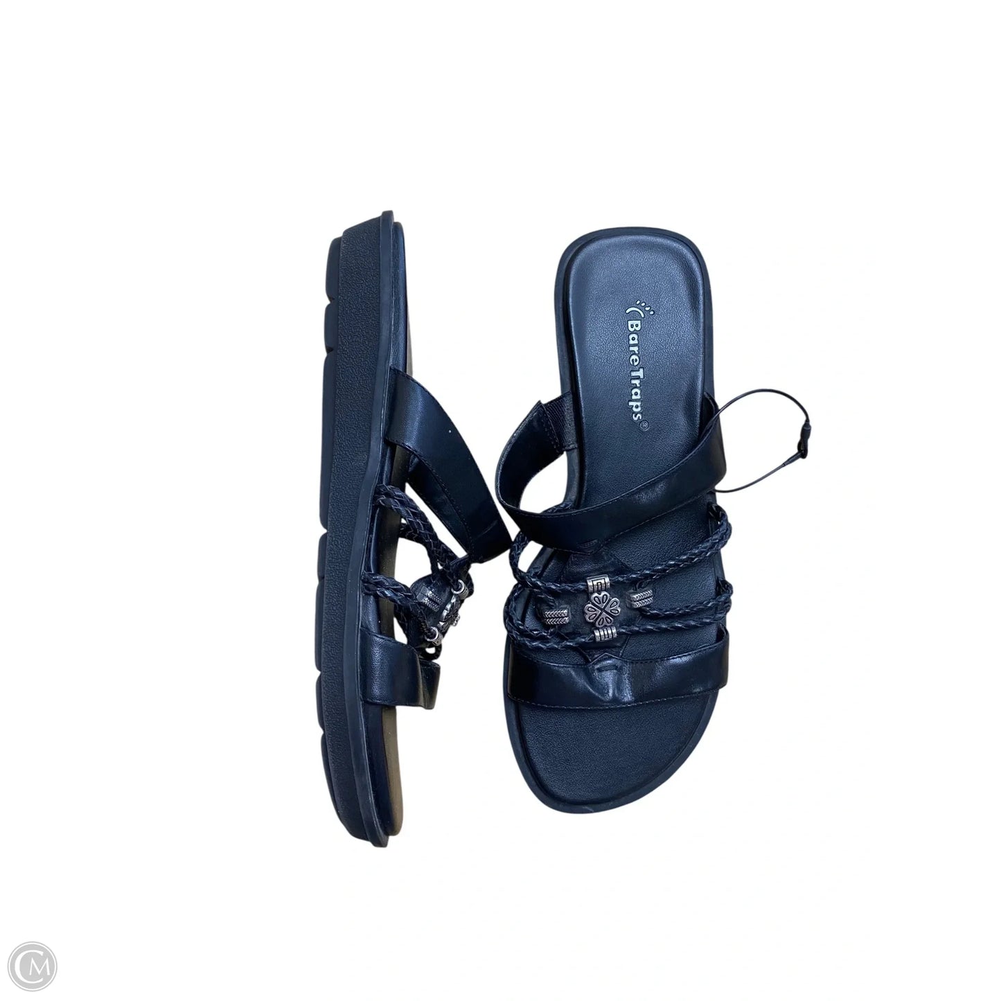 Sandals Flip Flops By Bare Traps In Black, Size: 6.5