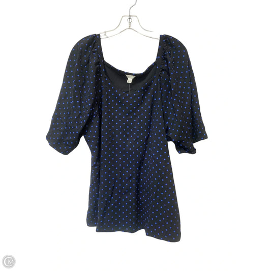 Top Short Sleeve By Cato In Polkadot Pattern, Size: 22