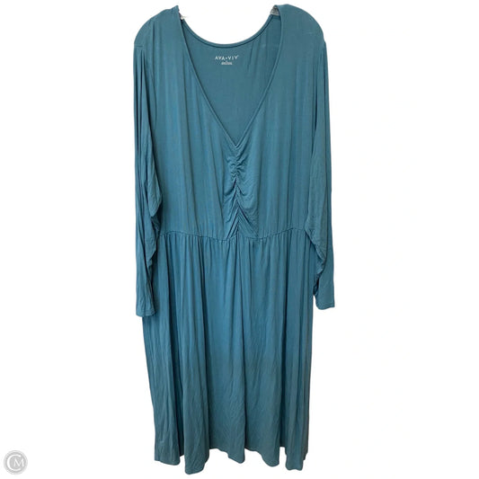 Dress Casual Midi By Ava & Viv In Blue, Size: 4x
