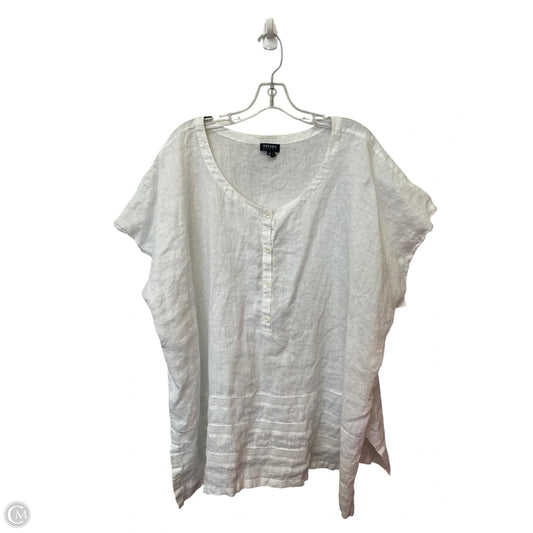 Top Short Sleeve Designer By Escada In White, Size: 3x