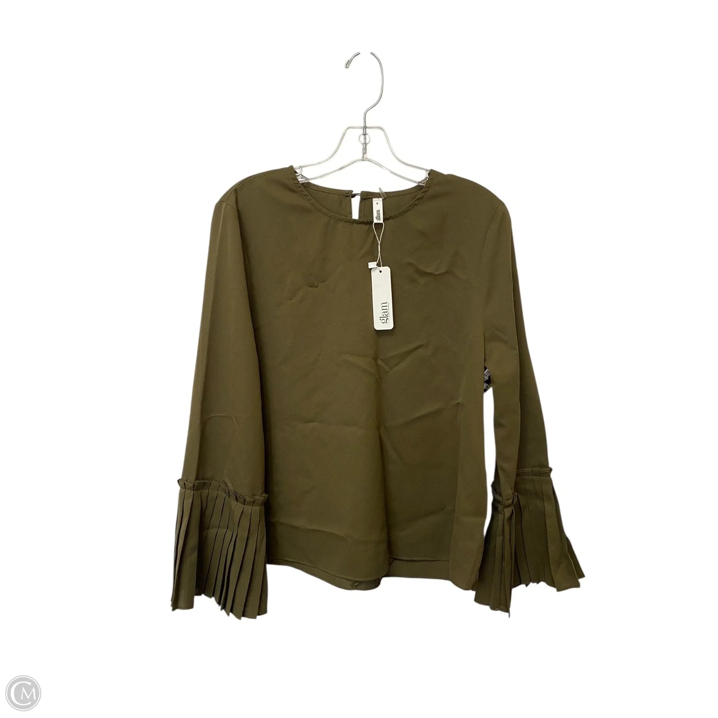 Top Long Sleeve By Glam In Green, Size: S