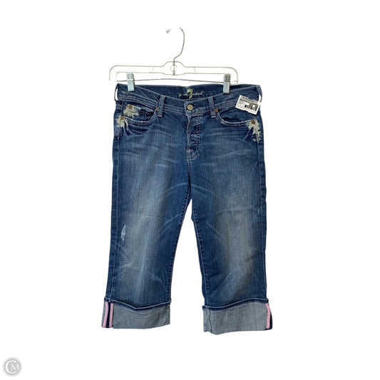Capris By 7 For All Mankind In Blue Denim, Size: 6