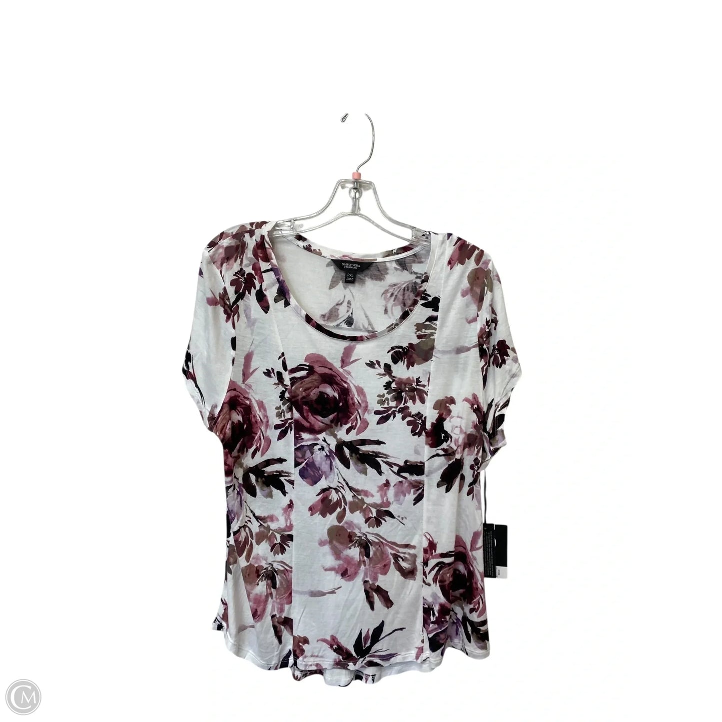 Top Short Sleeve By Simply Vera In Floral Print, Size: Xlp