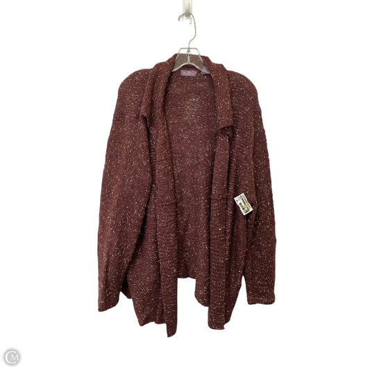 Sweater Cardigan By Cme In Maroon, Size: 3x