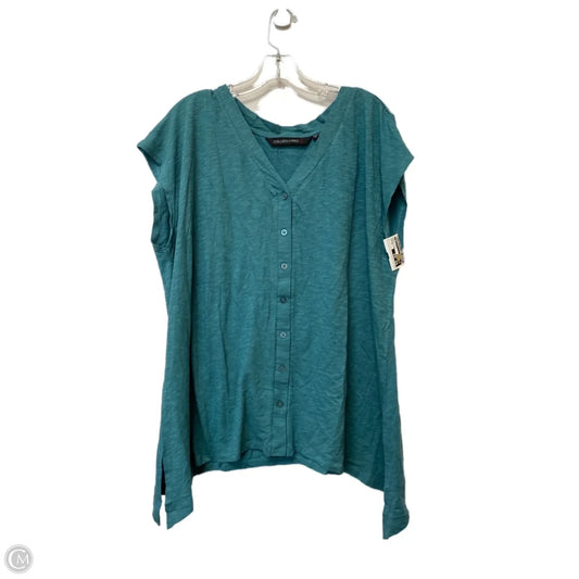 Top Short Sleeve Basic By Cmf In Blue, Size: 1x