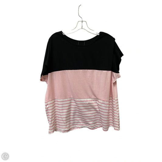 Top Short Sleeve Basic By Cmf In Striped Pattern, Size: 2x