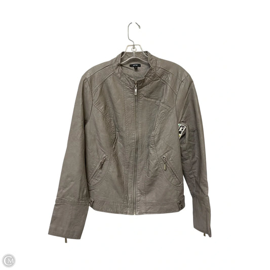 Jacket Moto By Apt 9 In Grey, Size: Xxl