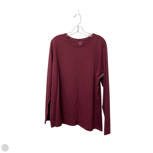 Top Long Sleeve Basic By Lands End In Maroon, Size: Xl