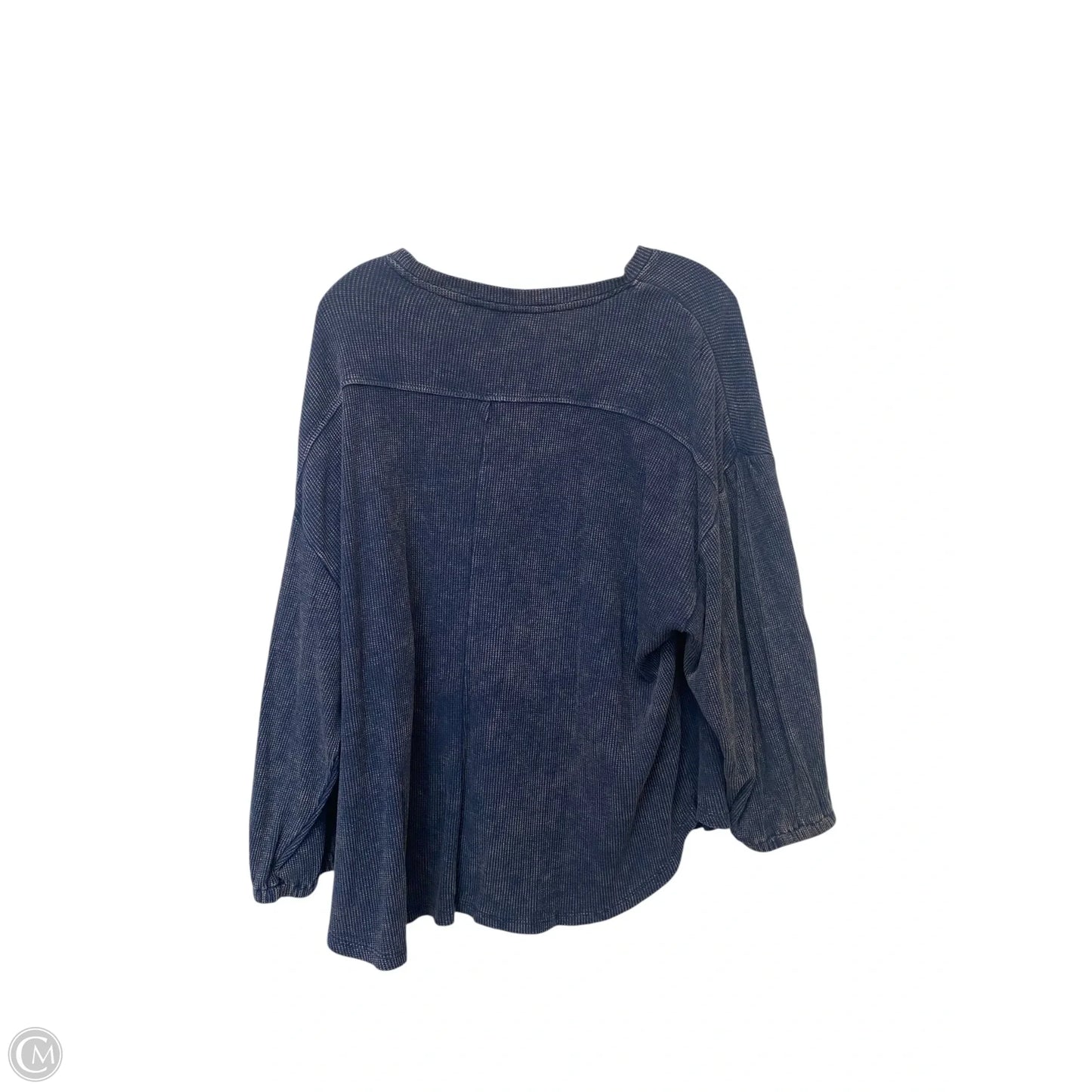 Top Long Sleeve Basic By Time And Tru In Navy, Size: Xxl