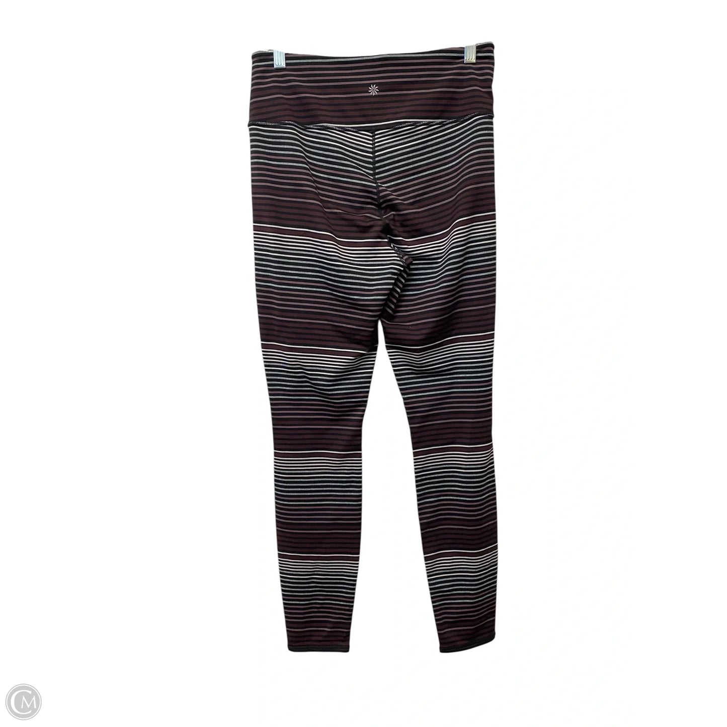 Athletic Leggings By Athleta In Striped Pattern, Size: M