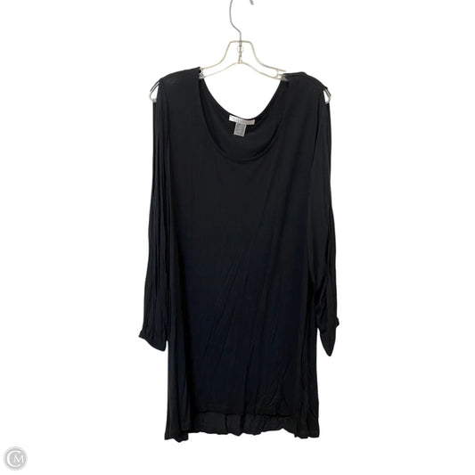 Tunic Long Sleeve By Venus In Black, Size: 1x
