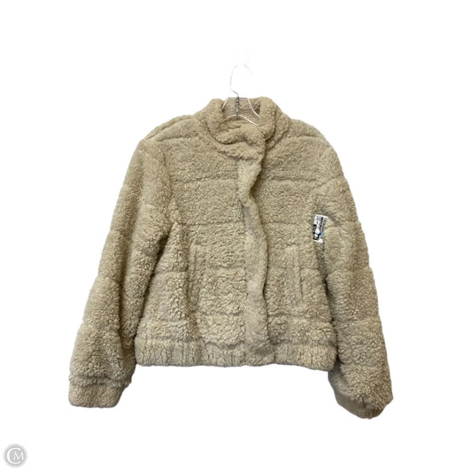 Jacket Faux Fur & Sherpa By Clothes Mentor In Cream, Size: M