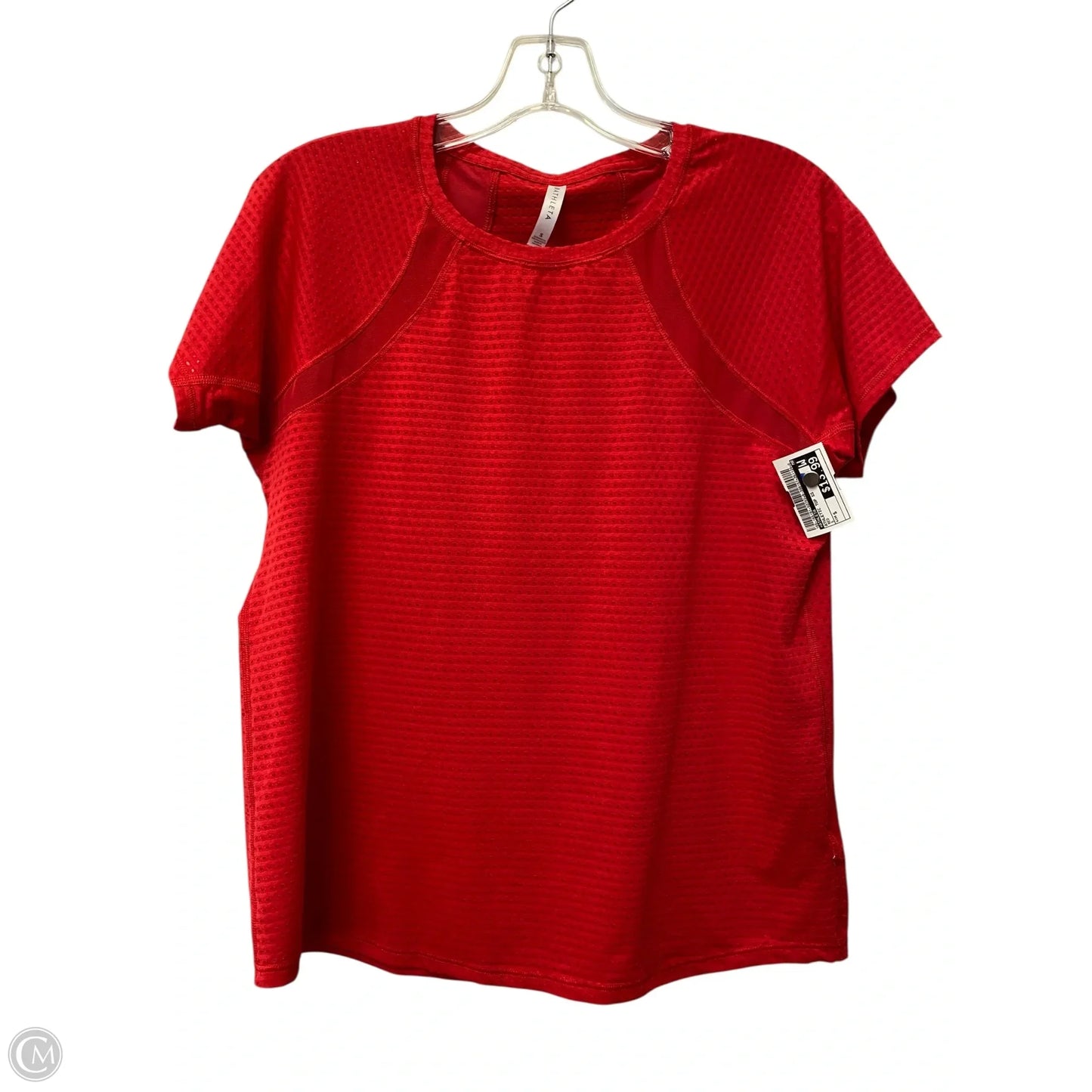 Athletic Top Short Sleeve By Athleta In Red, Size: S