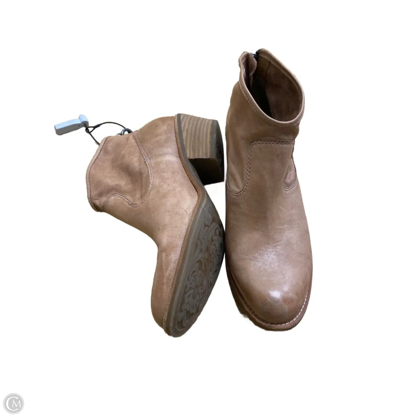 Boots Ankle Heels By Sofft In Brown, Size: 9.5