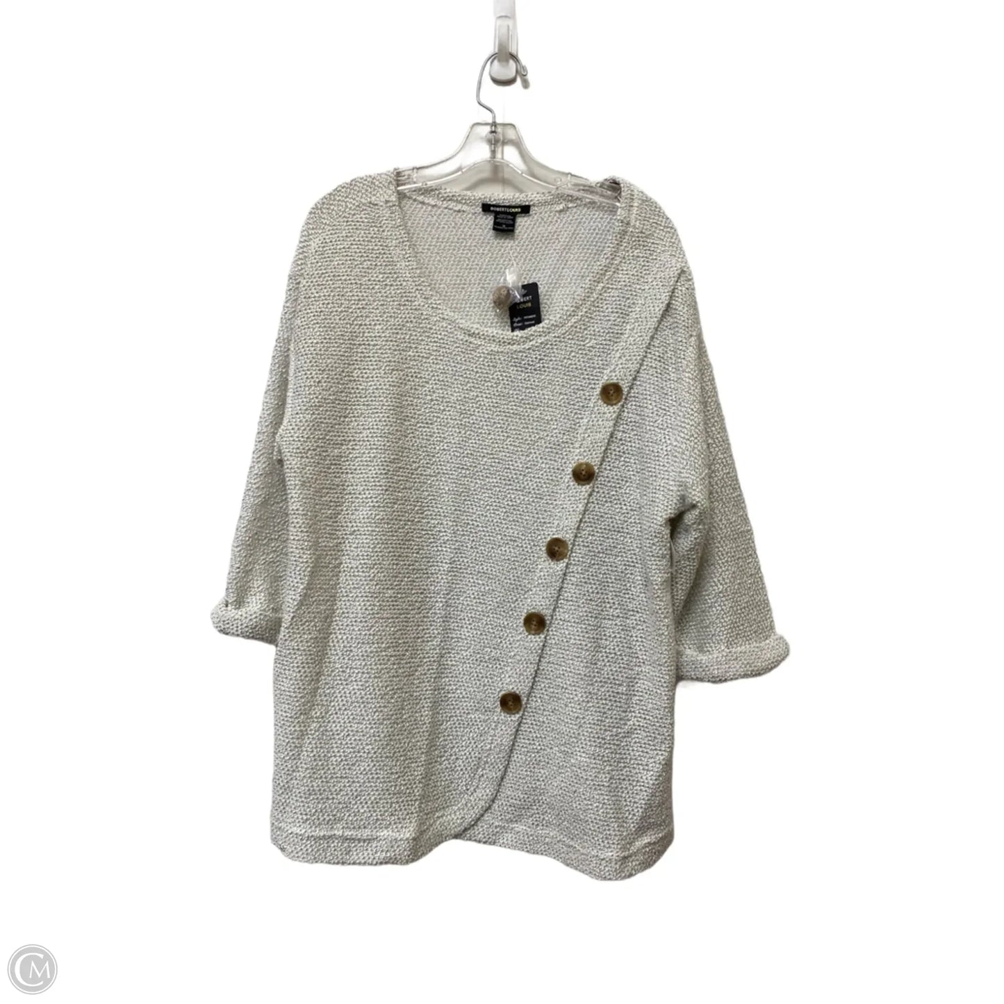 Sweater By Robert Louis In White, Size: 1x