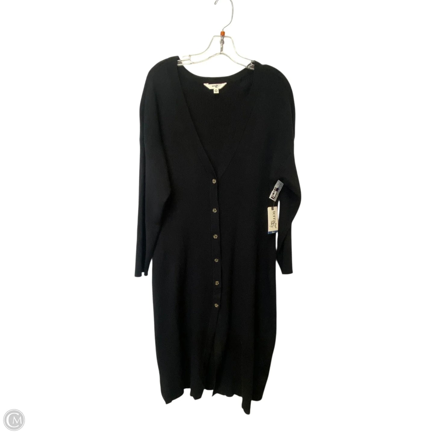 Cardigan By Terra & Sky In Black, Size: 2x