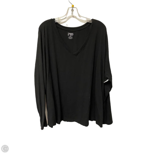 Top Long Sleeve Basic By Terra & Sky In Black, Size: 4x
