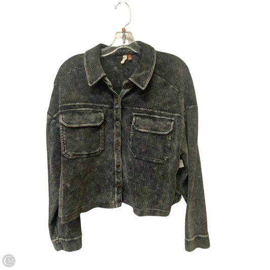 Jacket Shirt By Pilcro In Grey, Size: S