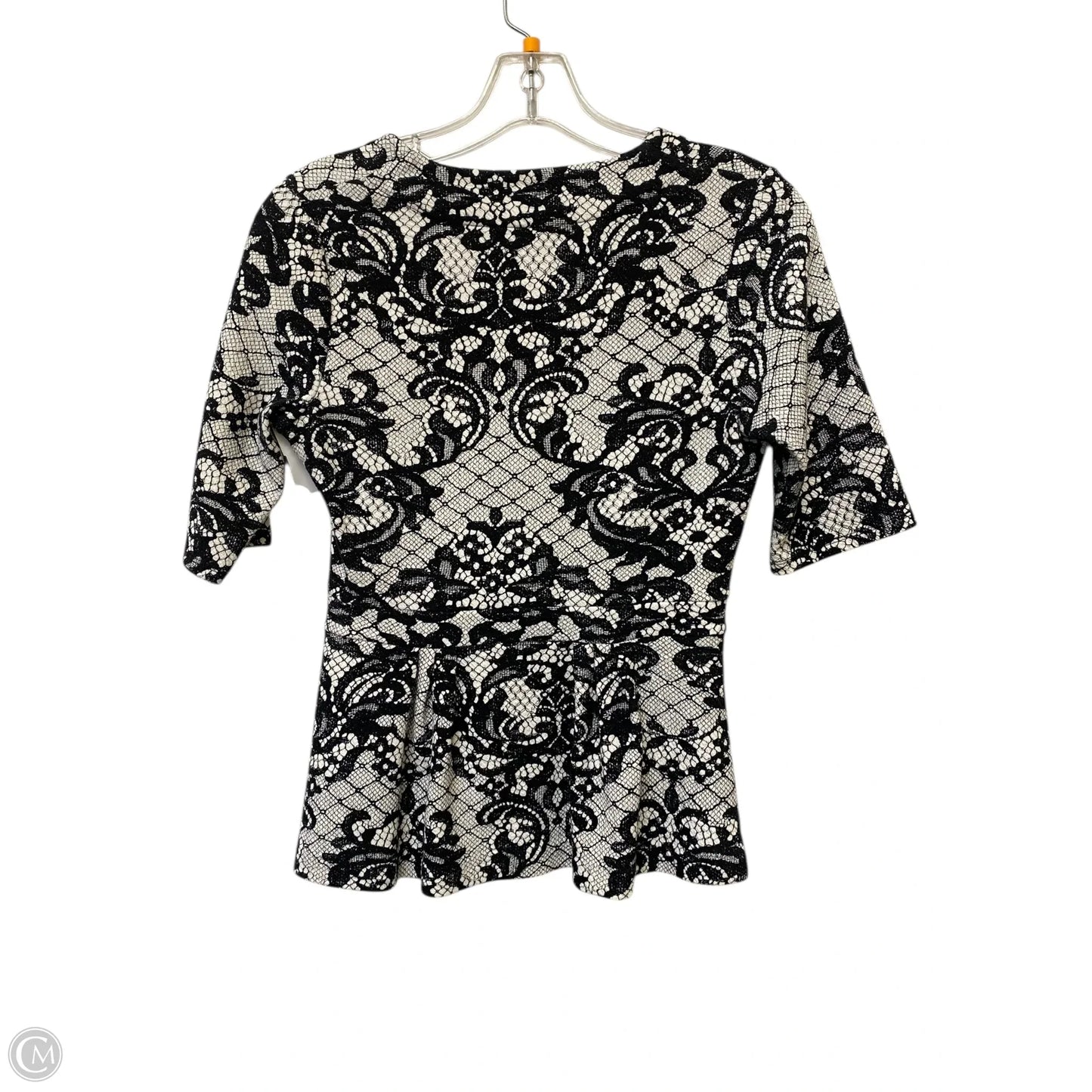 Top 3/4 Sleeve By Anthropologie In Black & White, Size: S