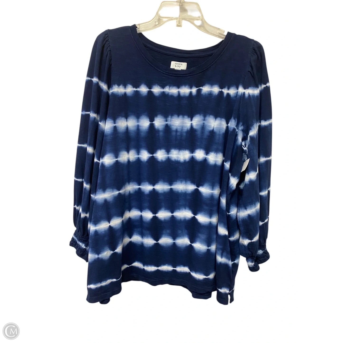 Top Long Sleeve Basic By Crown And Ivy In Blue, Size: Xxl
