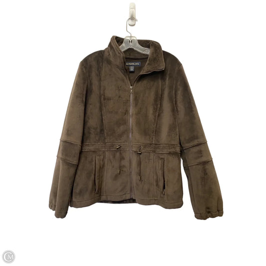 Jacket Faux Fur & Sherpa By Clothes Mentor In Brown, Size: L
