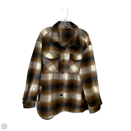 Jacket Shirt By Members Mark In Plaid Pattern, Size: Xl