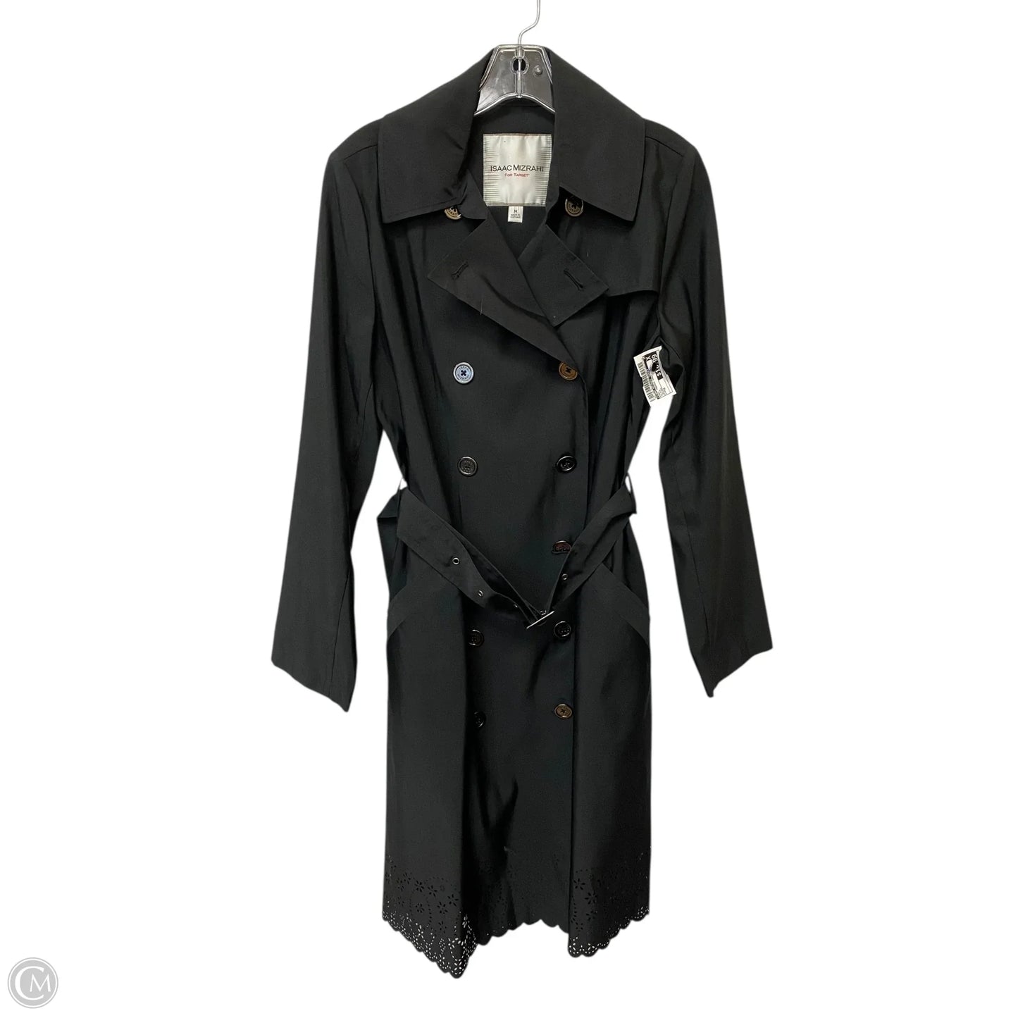 Coat Trench Coat By Isaac Mizrahi Target In Black, Size: M