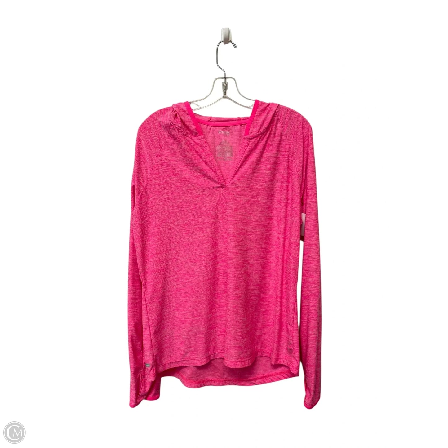 Athletic Top Long Sleeve Hoodie By Danskin In Pink, Size: L