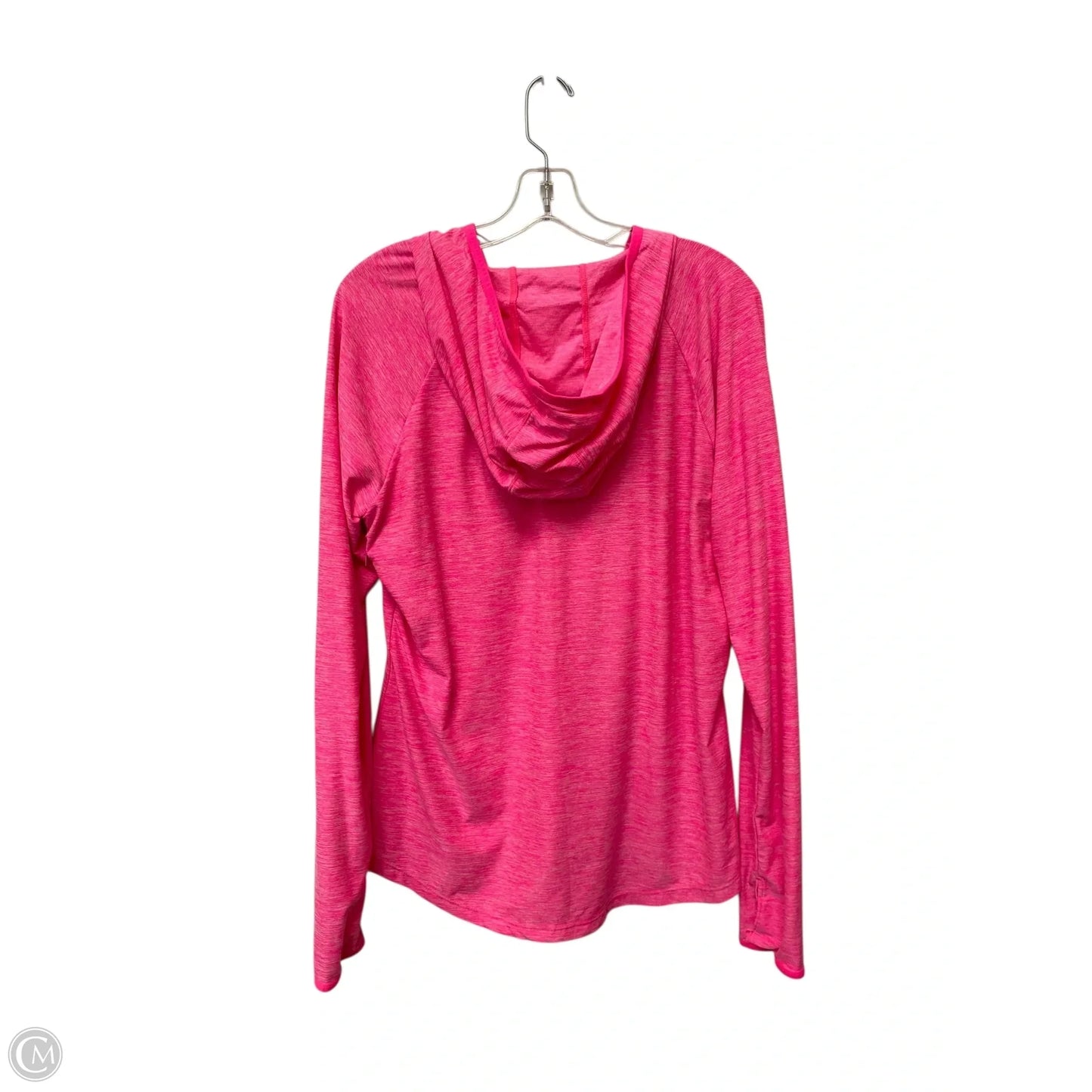 Athletic Top Long Sleeve Hoodie By Danskin In Pink, Size: L