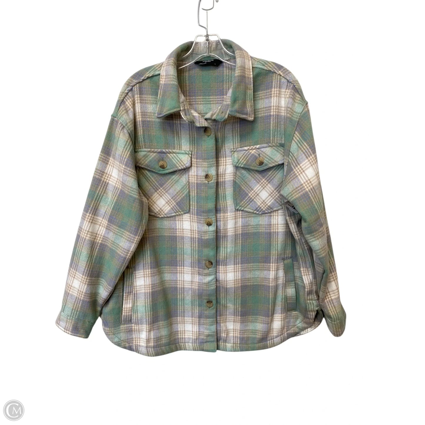 Jacket Shirt By Members Mark In Plaid Pattern, Size: Xl