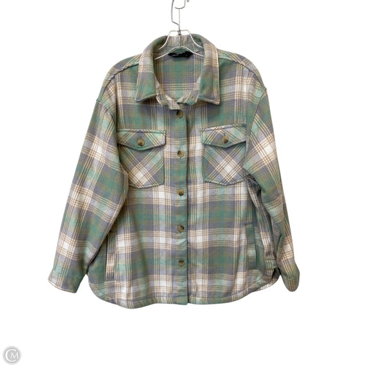 Jacket Shirt By Members Mark In Plaid Pattern, Size: Xl