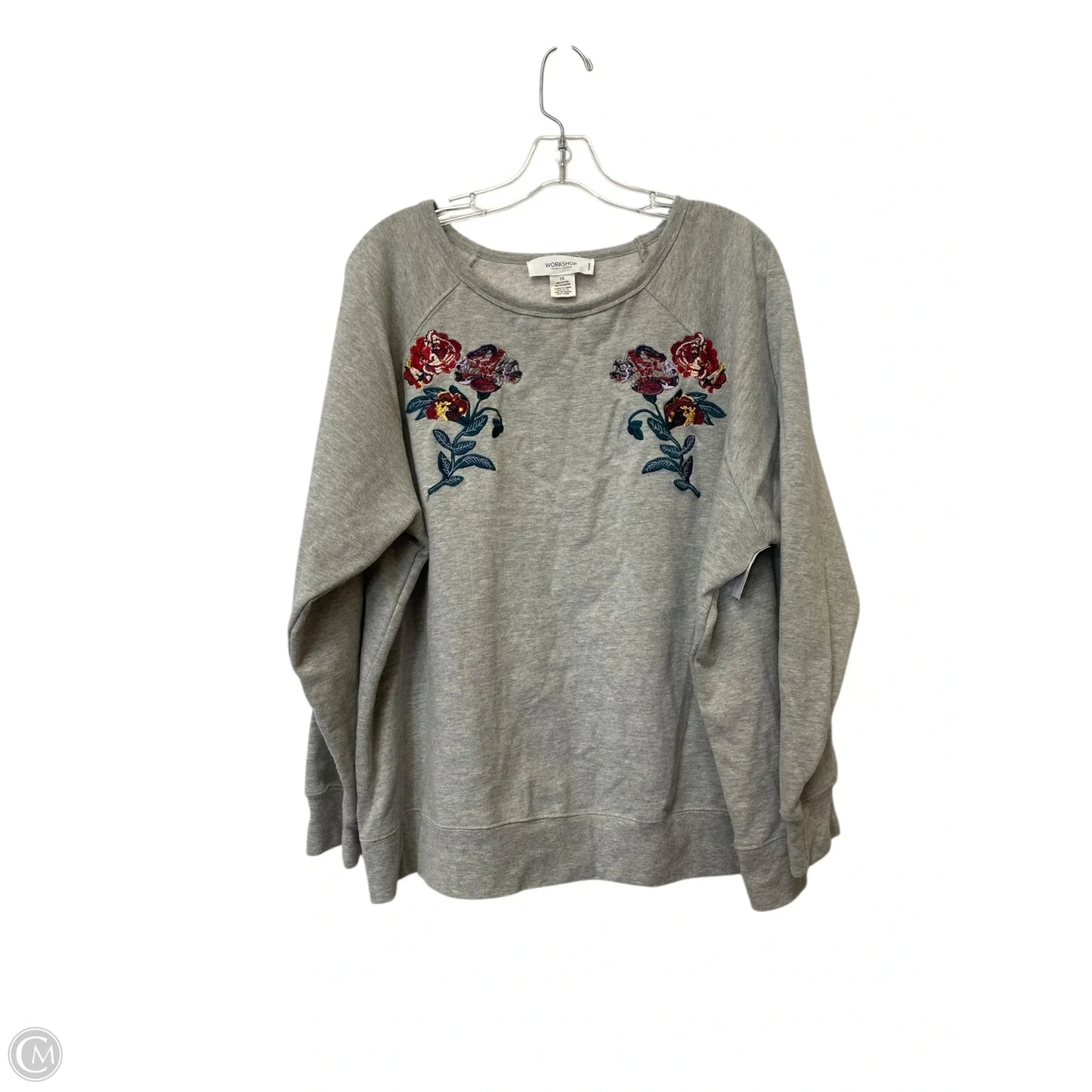 Sweatshirt Crewneck By Workshop In Grey, Size: 1x