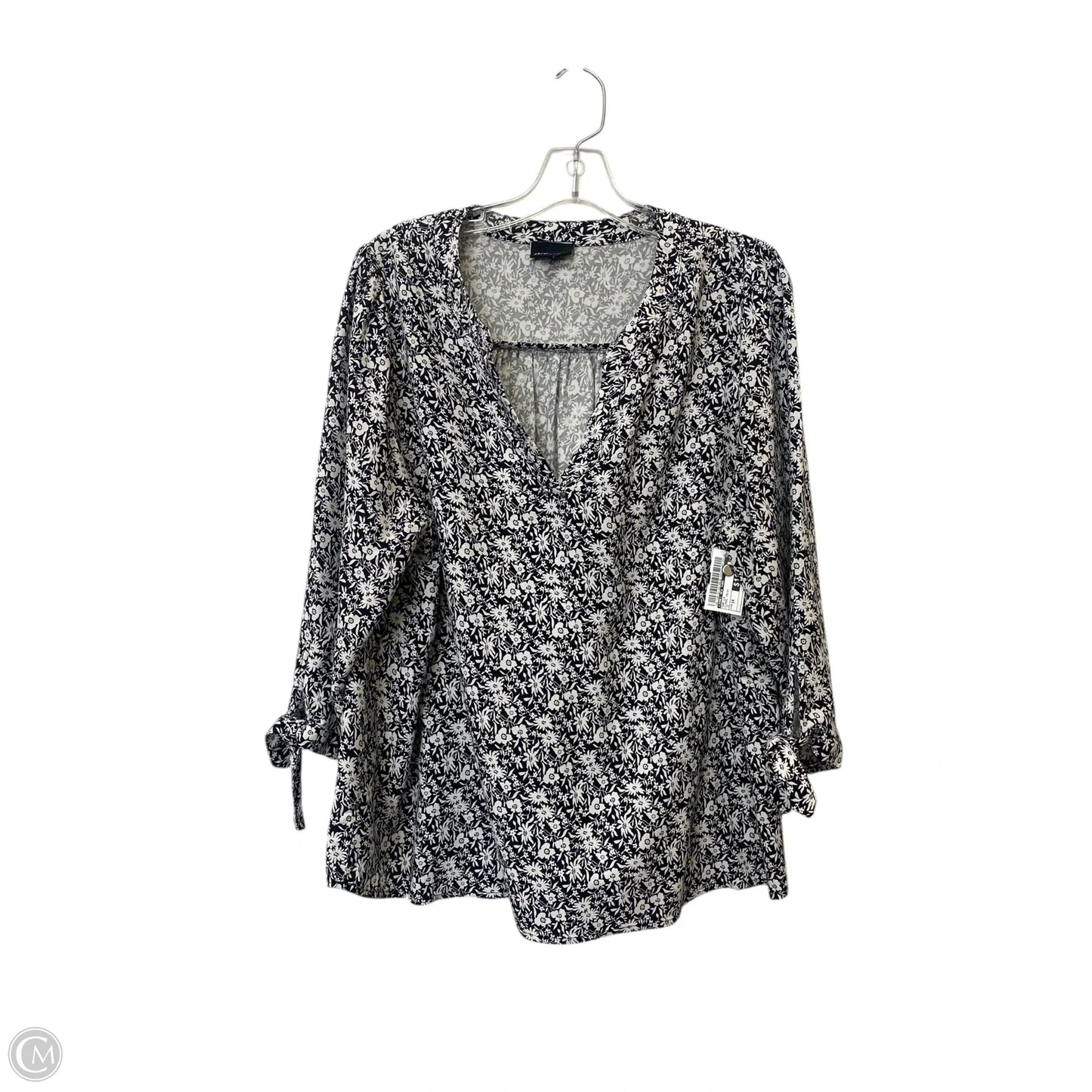 Top Long Sleeve By Jones New York In Floral Print, Size: 1x