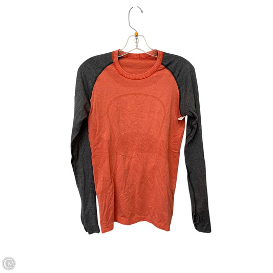 Athletic Top Long Sleeve Crewneck By Lululemon In Grey & Pink, Size: 8