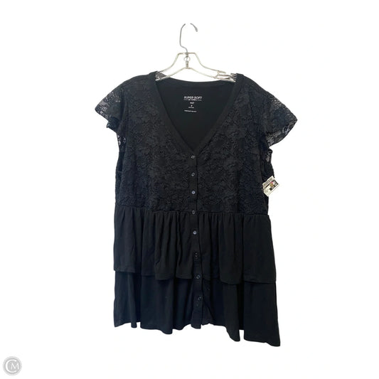 Top Short Sleeve By Torrid In Black, Size: 2x