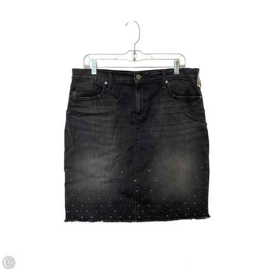 Skirt Designer By Karl Lagerfeld In Black Denim, Size: 12