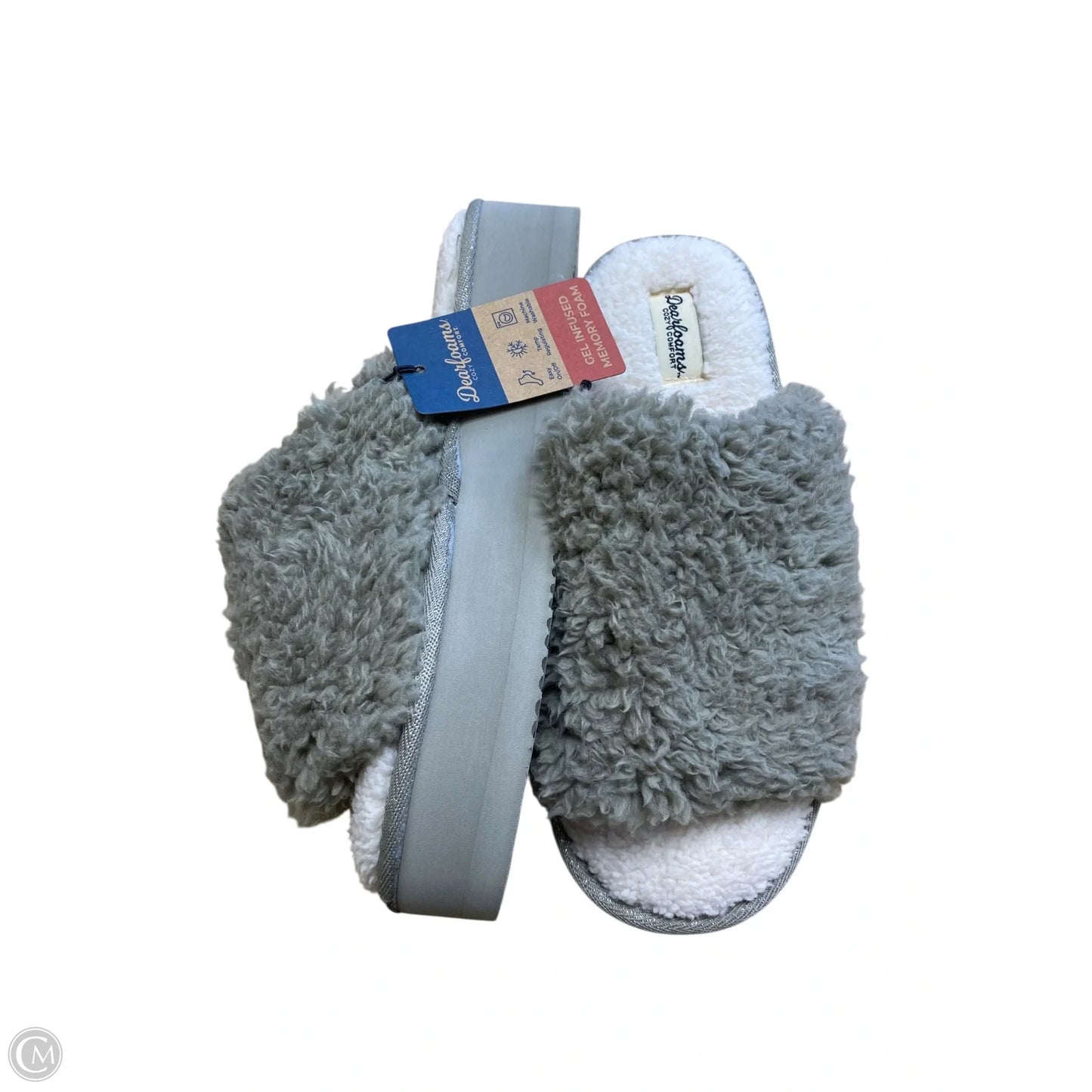 Slippers By Clothes Mentor In Grey, Size: 7.5