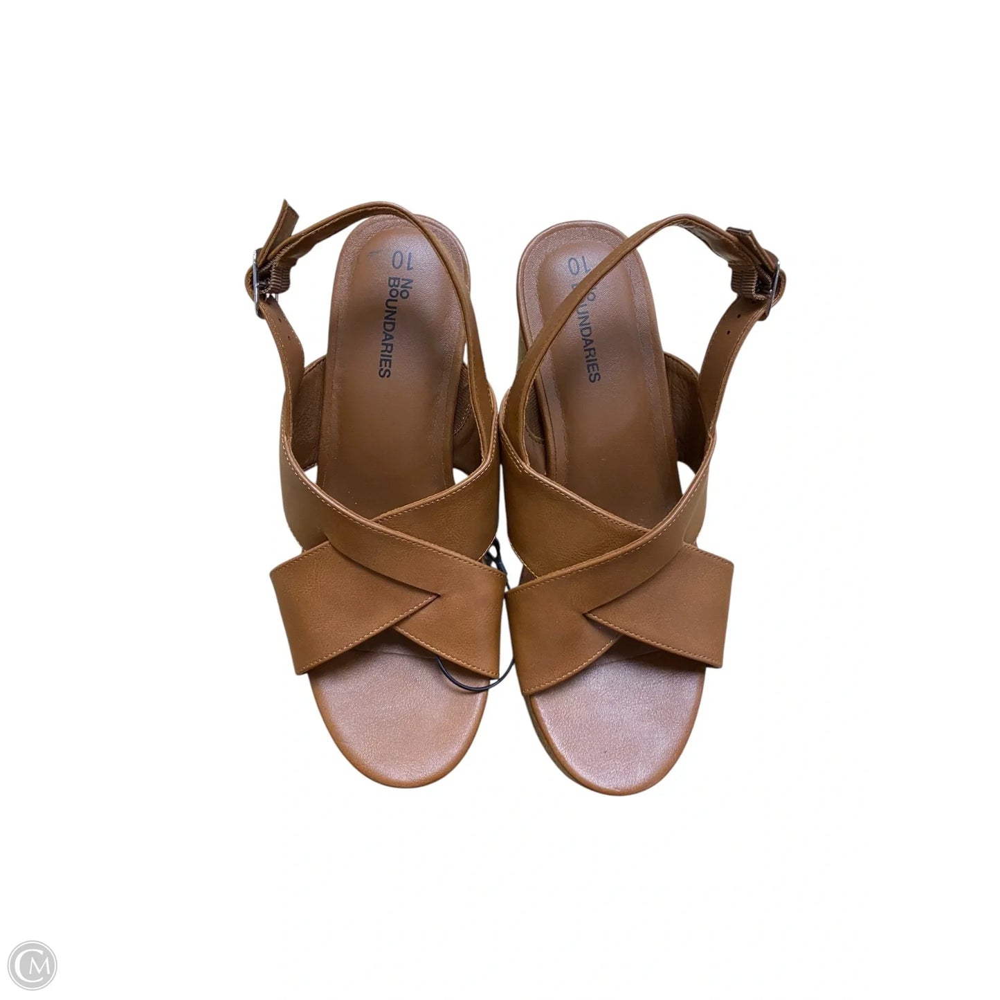 Sandals Heels Wedge By No Boundaries In Brown, Size: 10