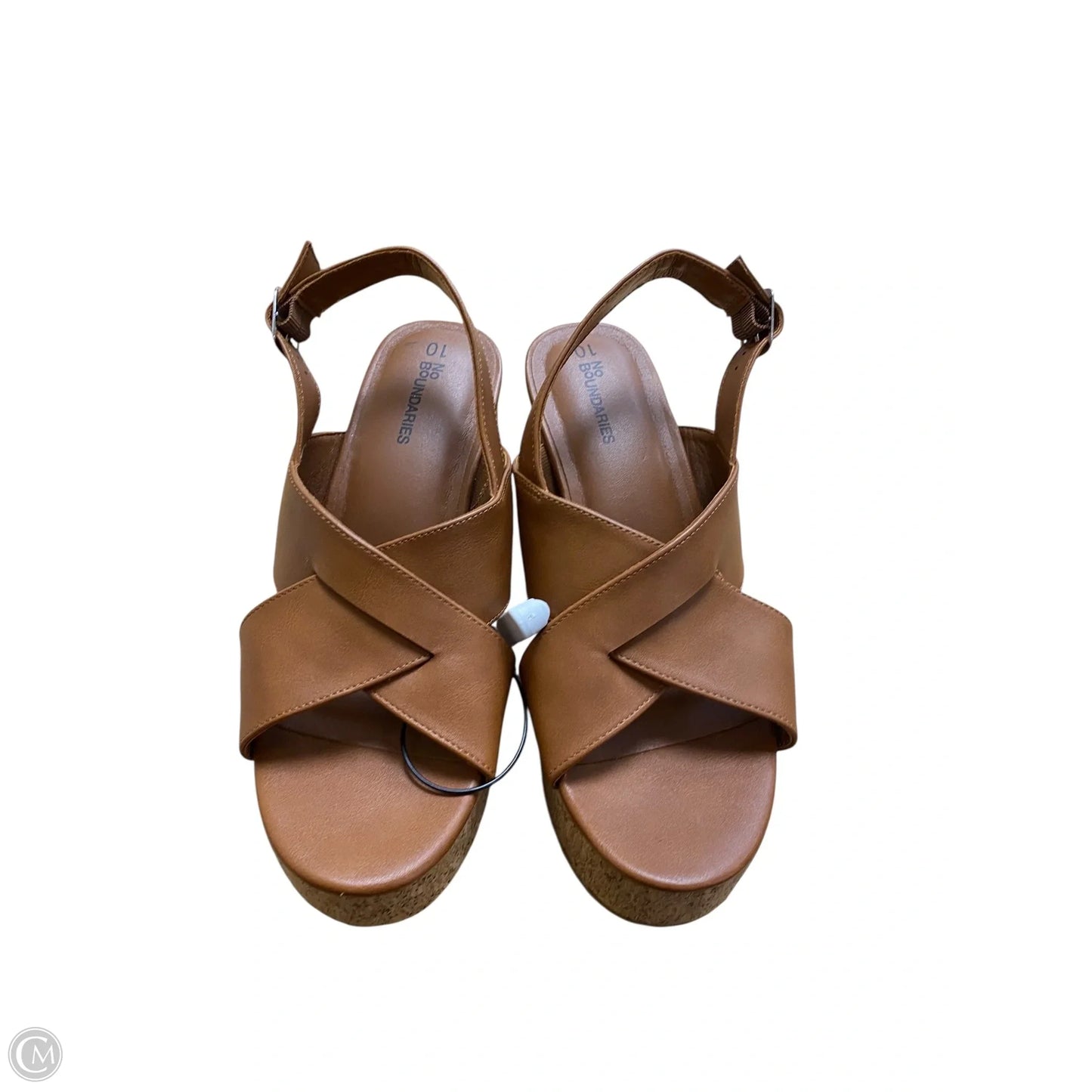 Sandals Heels Wedge By No Boundaries In Brown, Size: 10