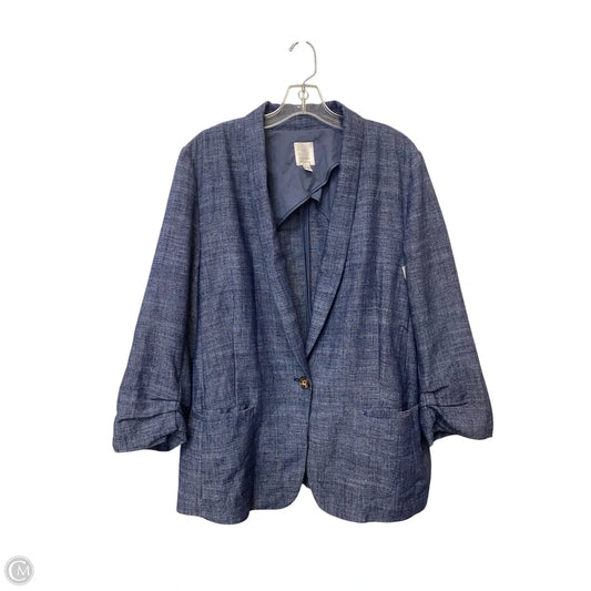 Blazer By Lc Lauren Conrad In Blue Denim, Size: Xxl