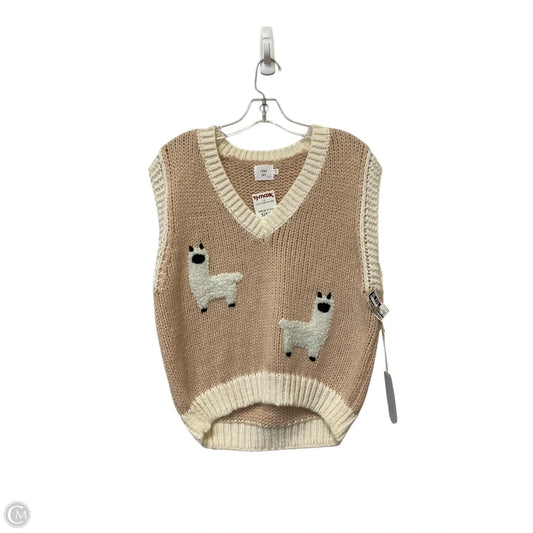Vest Sweater By Clothes Mentor In Tan, Size: S