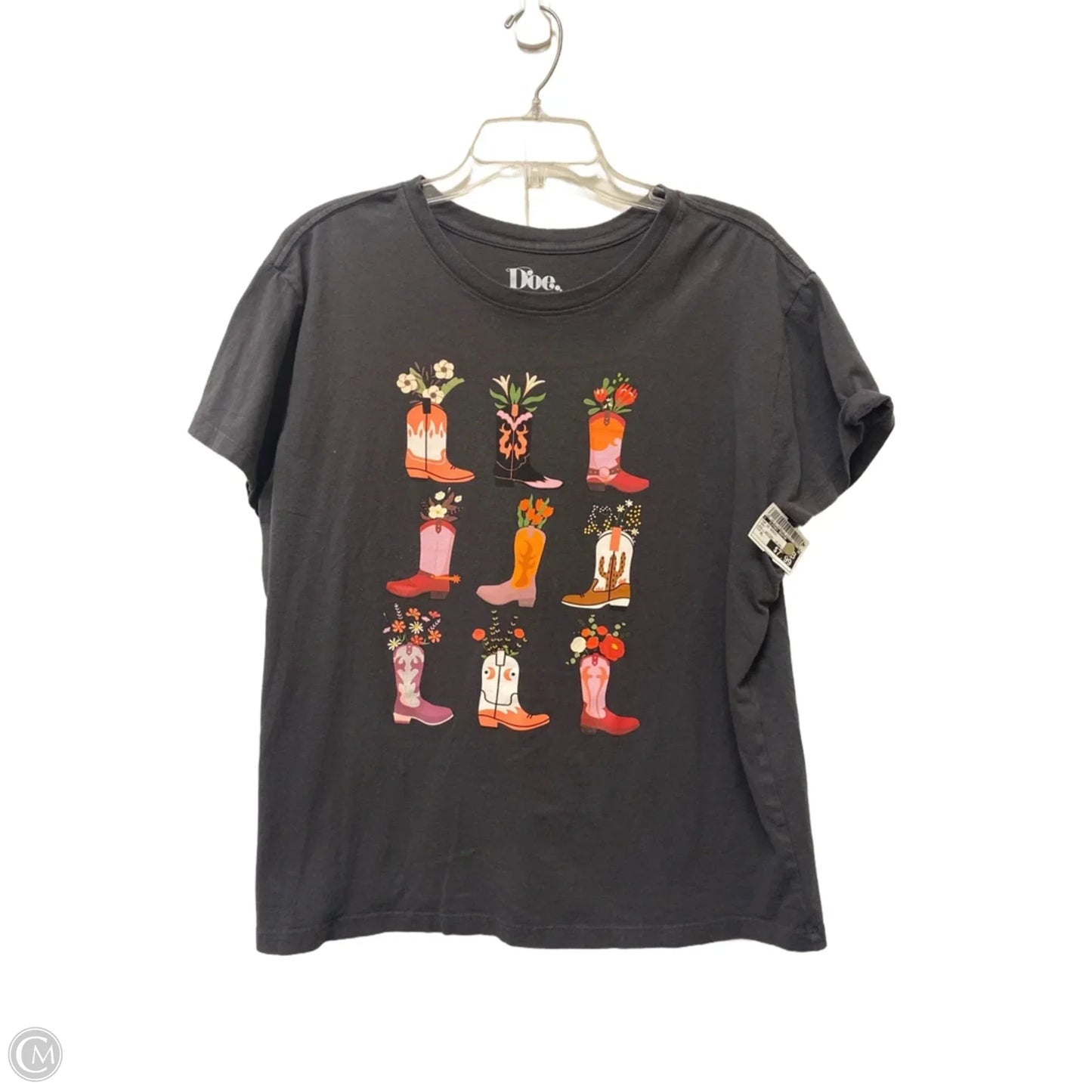Top Short Sleeve Basic By Clothes Mentor In Grey, Size: Xl