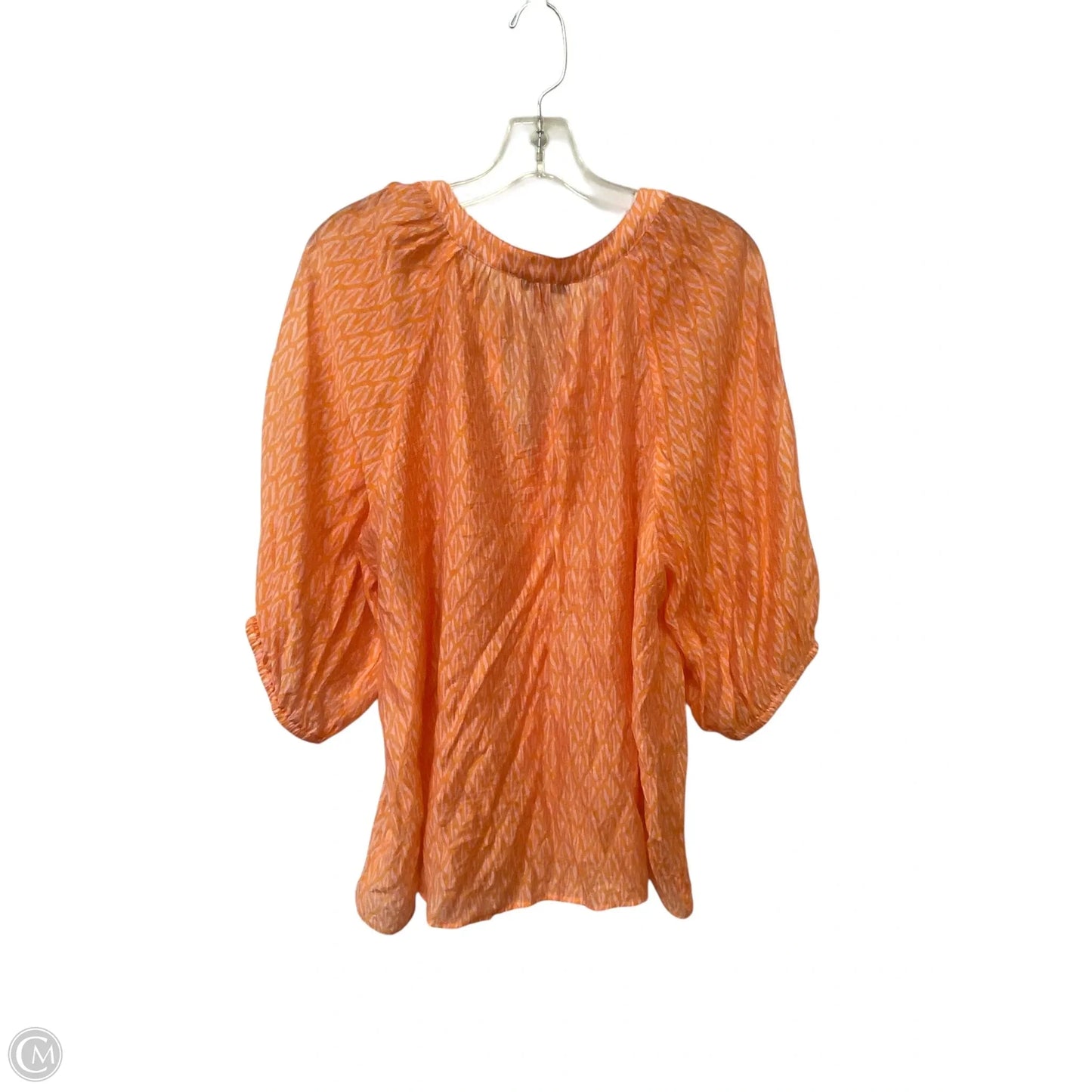 Top Short Sleeve By Vince Camuto In Orange & Pink, Size: 1x
