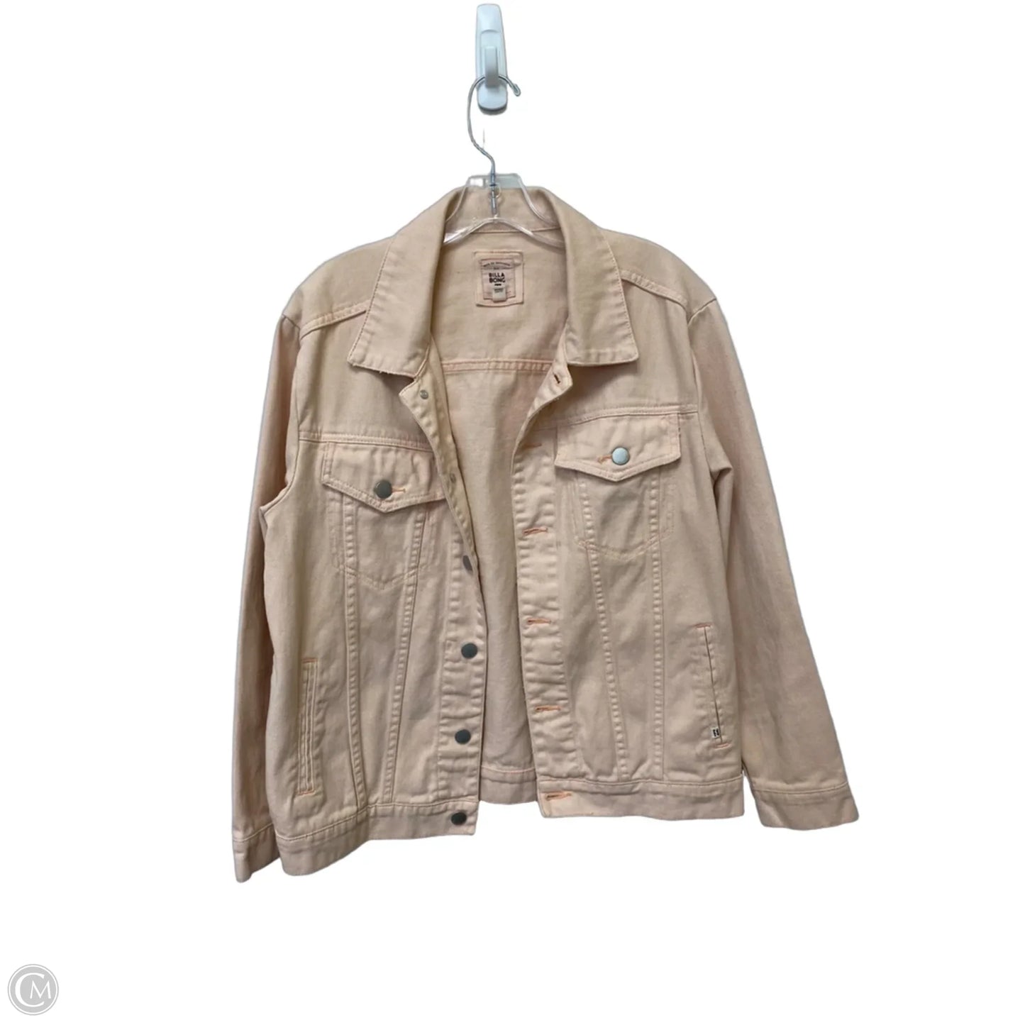 Jacket Denim By Billabong In Pink Denim, Size: L