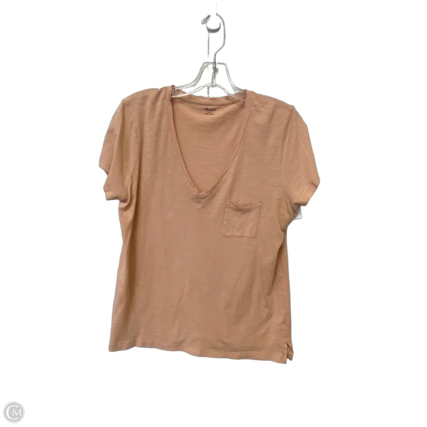 Top Short Sleeve Basic By Madewell In Pink, Size: L