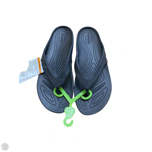 Sandals Flip Flops By Crocs In Black, Size: 6