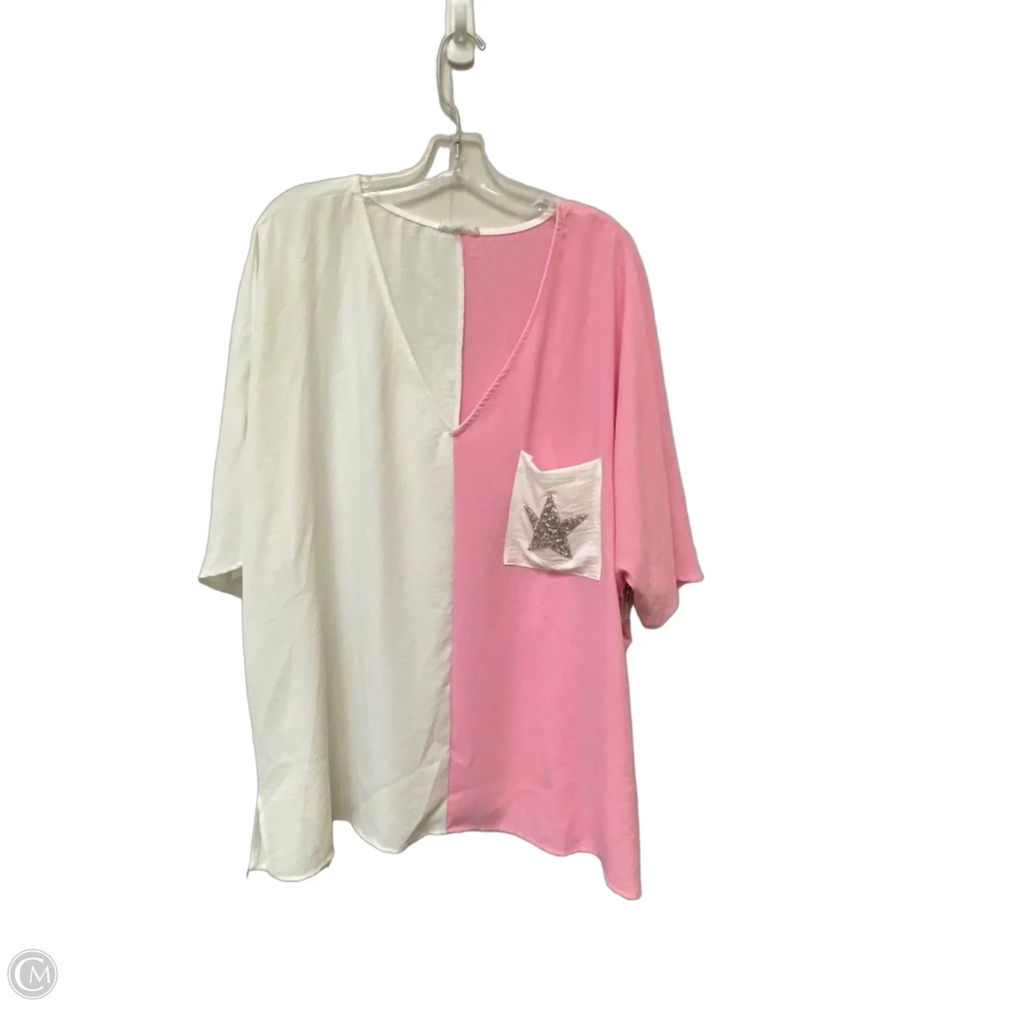 Top Short Sleeve By Geegee In Pink, Size: Xxl