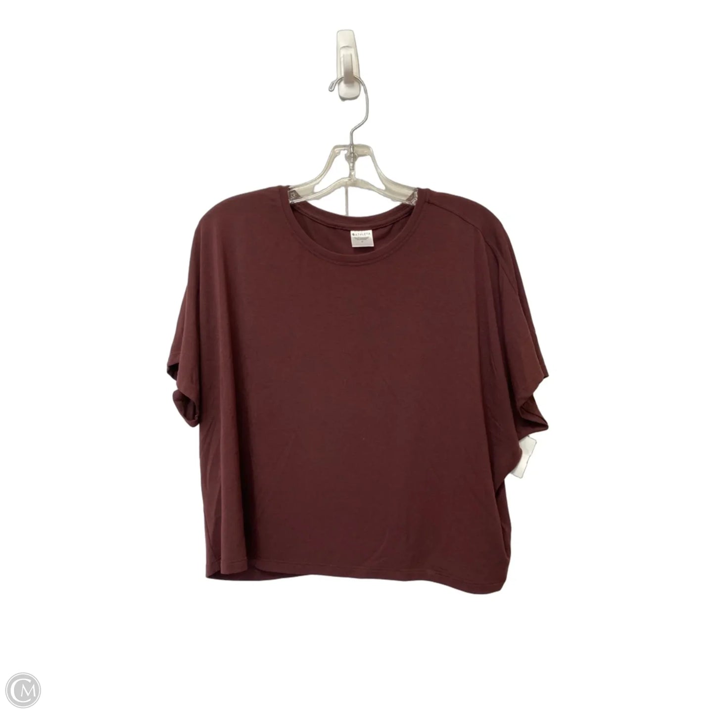 Top Short Sleeve Basic By Athleta In Maroon, Size: M