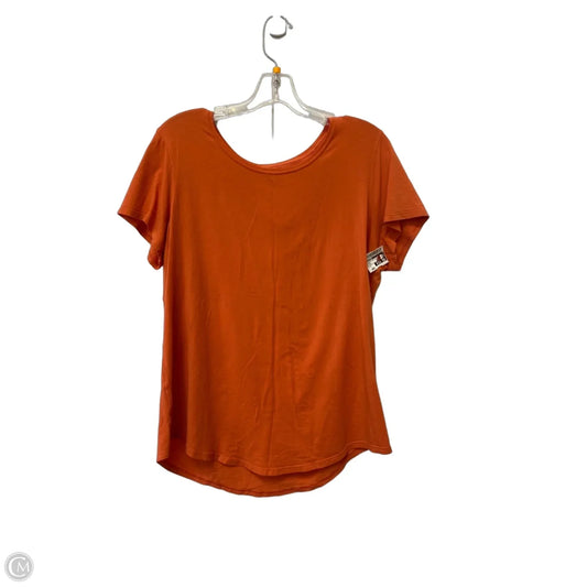 Athletic Top Short Sleeve By Lululemon In Orange, Size: M